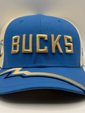 Milwaukee Bucks New Era 9SEVENTY Stretch-Snap Hat Light Blue 2024 City Edition